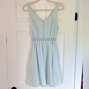 Chambray Dress with Tie Open Back